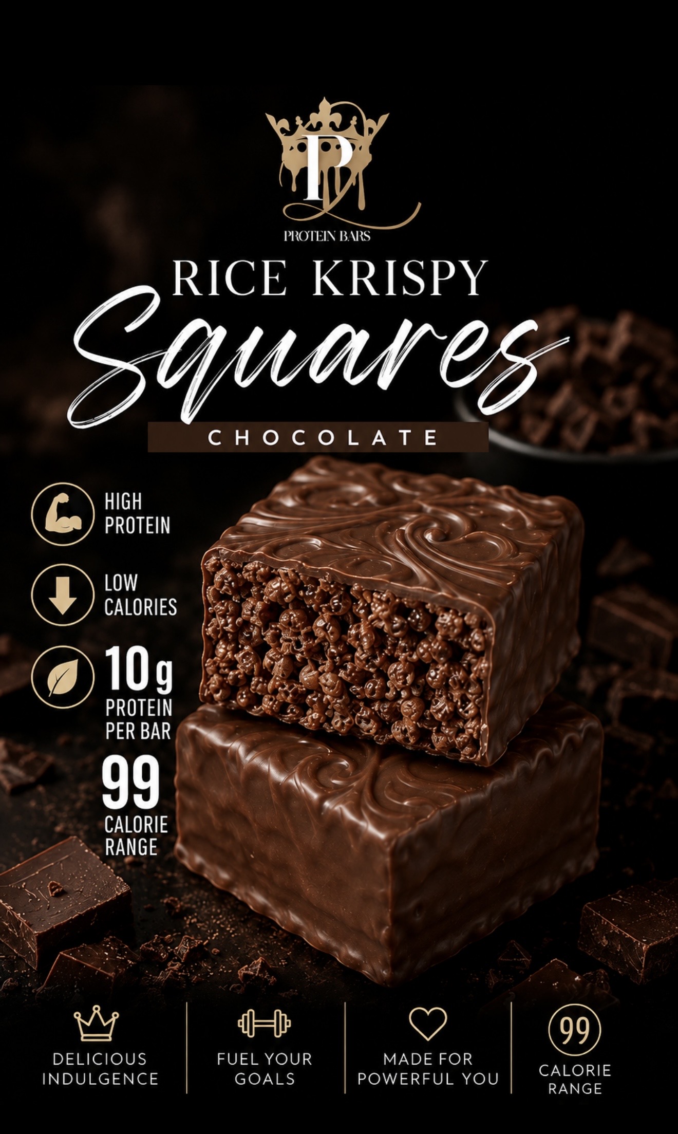Protein Krispie Squares milk chocolate